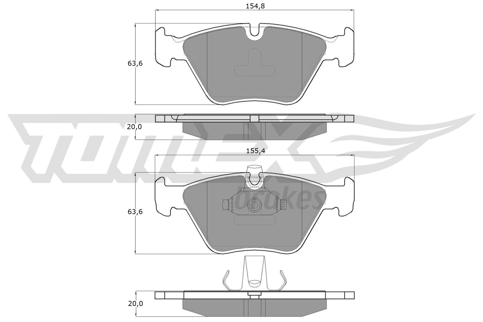 Sada brzdových platničiek kotúčovej brzdy TOMEX Brakes